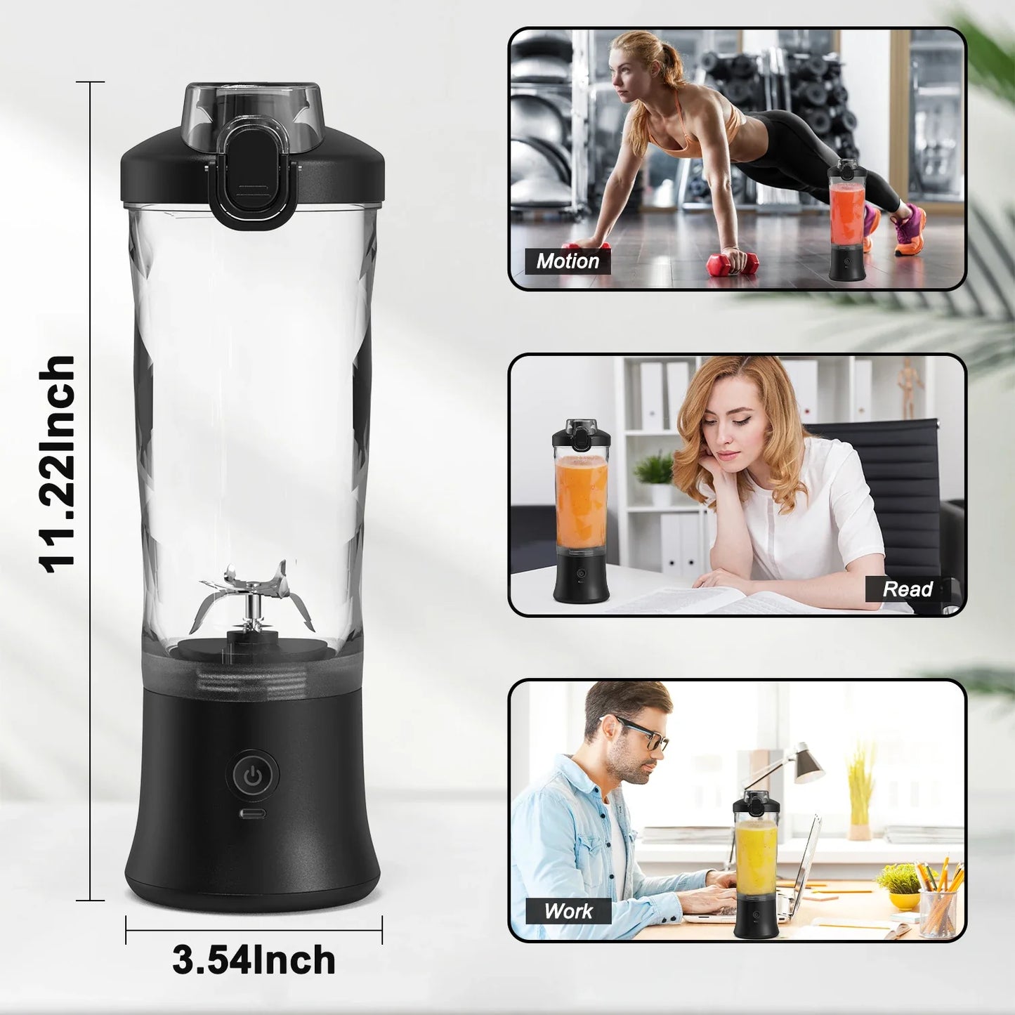 Portable Blender 600ML – USB Rechargeable Juicer
