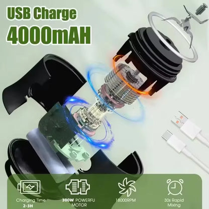 Portable Juicer 300W – USB Rechargeable Blender